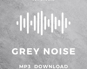 May include: A digital album cover with a gray background and white text. The text reads "JON BROOKS" at the top, with a sound wave graphic in the center, and "GREY NOISE" and "MP3 DOWNLOAD" at the bottom.