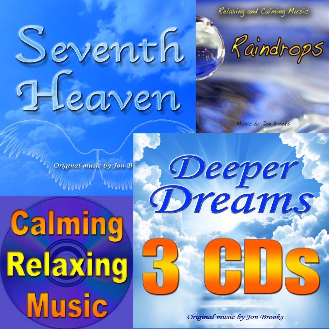 Calming Music Cds: Deeper Dreams, Raindrops, Seventh Heaven - Etsy