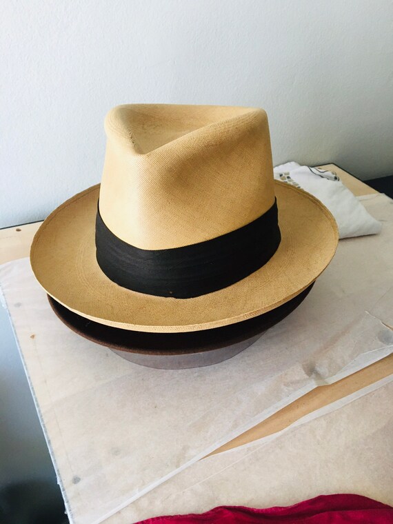 Vintage Handwoven Panama 1940’s Toquilla Palm Stra