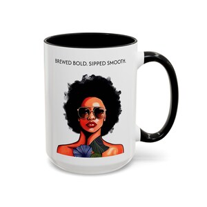 Bold Sip Coffee Mug - Afrocentric Design, Sipped Smooth, Black Girl Magic, Gift for Coffee Lovers, Unique Kitchen Decor