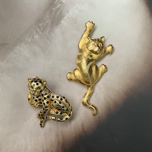 Vintage Gold Cat Brooches - Costume Jewelry - Sold Separately