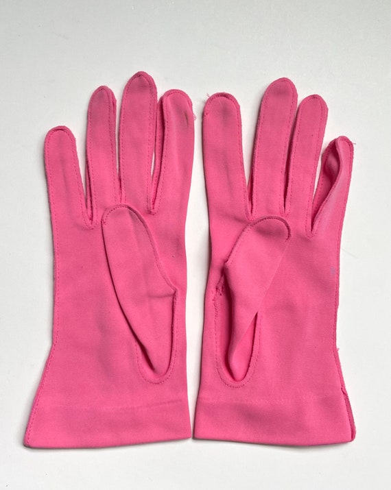 Vintage LADY GAY Pink Over Wrist Length Gloves wi… - image 4