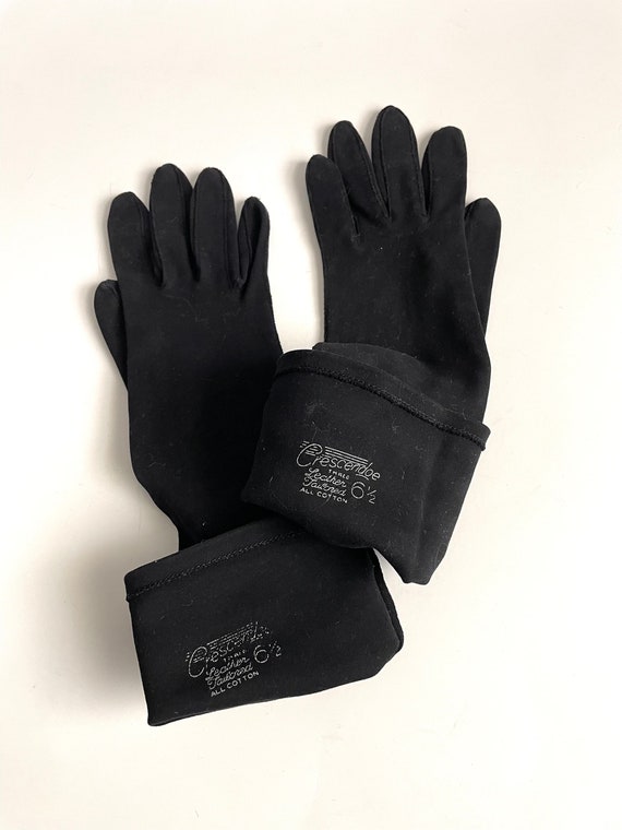 Vintage CRESCENDOE Black Cotton Formal Forearm Gl… - image 4