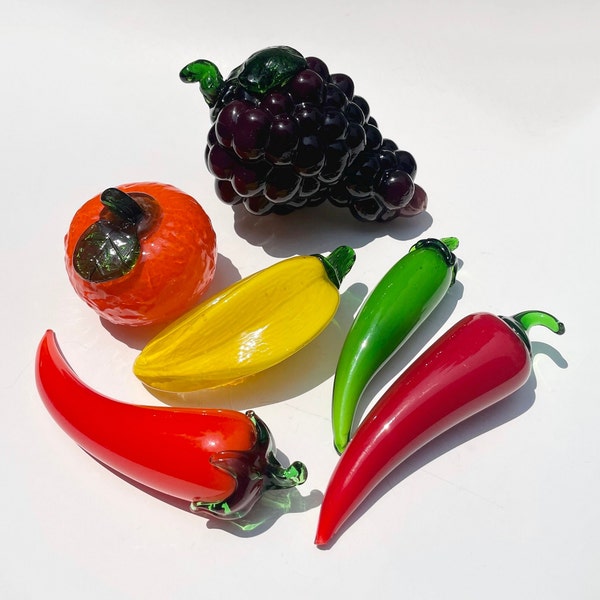 Vintage Murano Art Glass Mid Century Fruit and Vegetables - Sold Separately