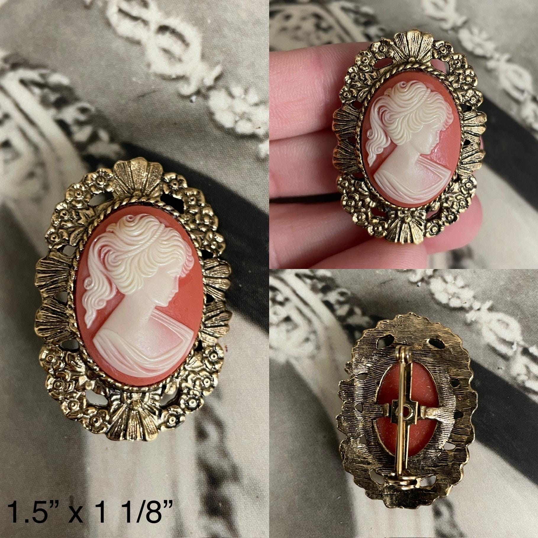 Glamorous Pink and Gold Woman Profile Brooch LorenHope_March20240441.png?v=  main image 4