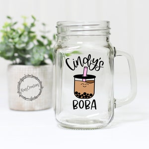 Custom Boba Bubble Tea Layered Vinyl Waterproof Stickers for mason jars | cups | mugs | tumbler and more! | Personalized Decal ONLY