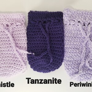 Purple drawstring bags
