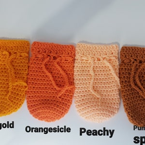 Orange drawstring bags