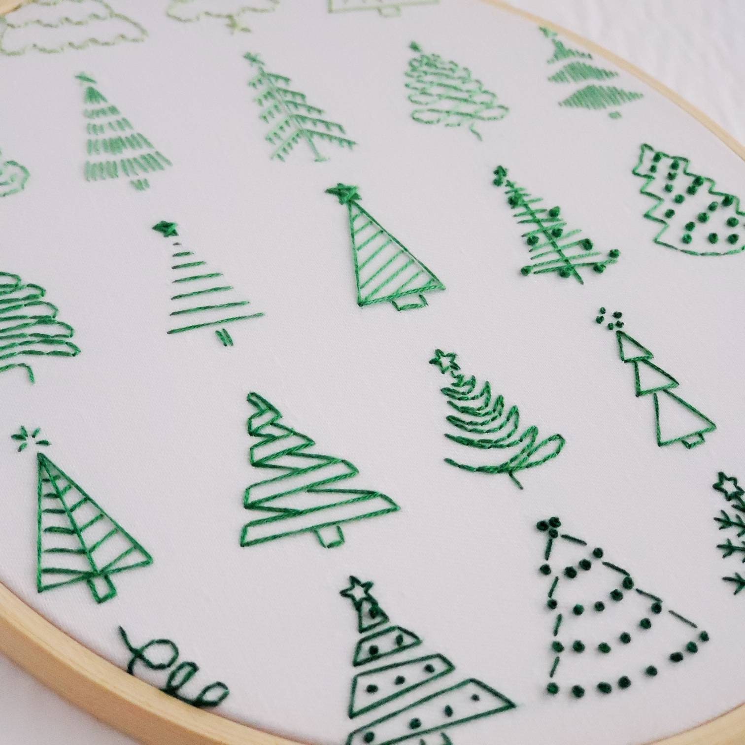 Christmas Tree Print - PDF Digital Download Embroidery Pattern & Guide ...