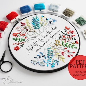 Nolite te Bastardes Carborundorum - Floral Embroidery Pattern & Guide - PDF Digital Download (BeCoProductions)