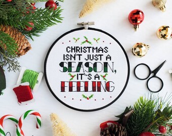 Christmas Isn't Just A Season, It's A Feeling Cross Stitch Pattern & Guide, PDF Digital Download (BeCoProductions) Christmas DIY Pattern