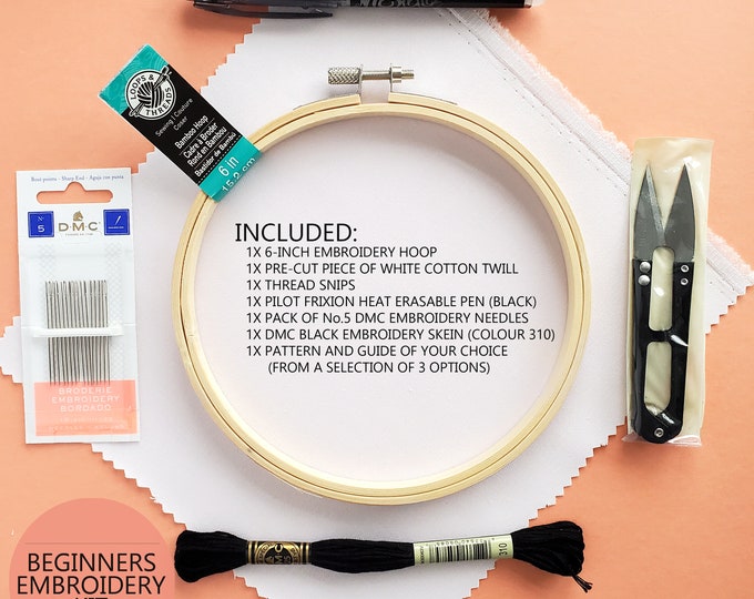 Beginner Embroidery Supply Kit Starter Embroidery Set Basic Etsy