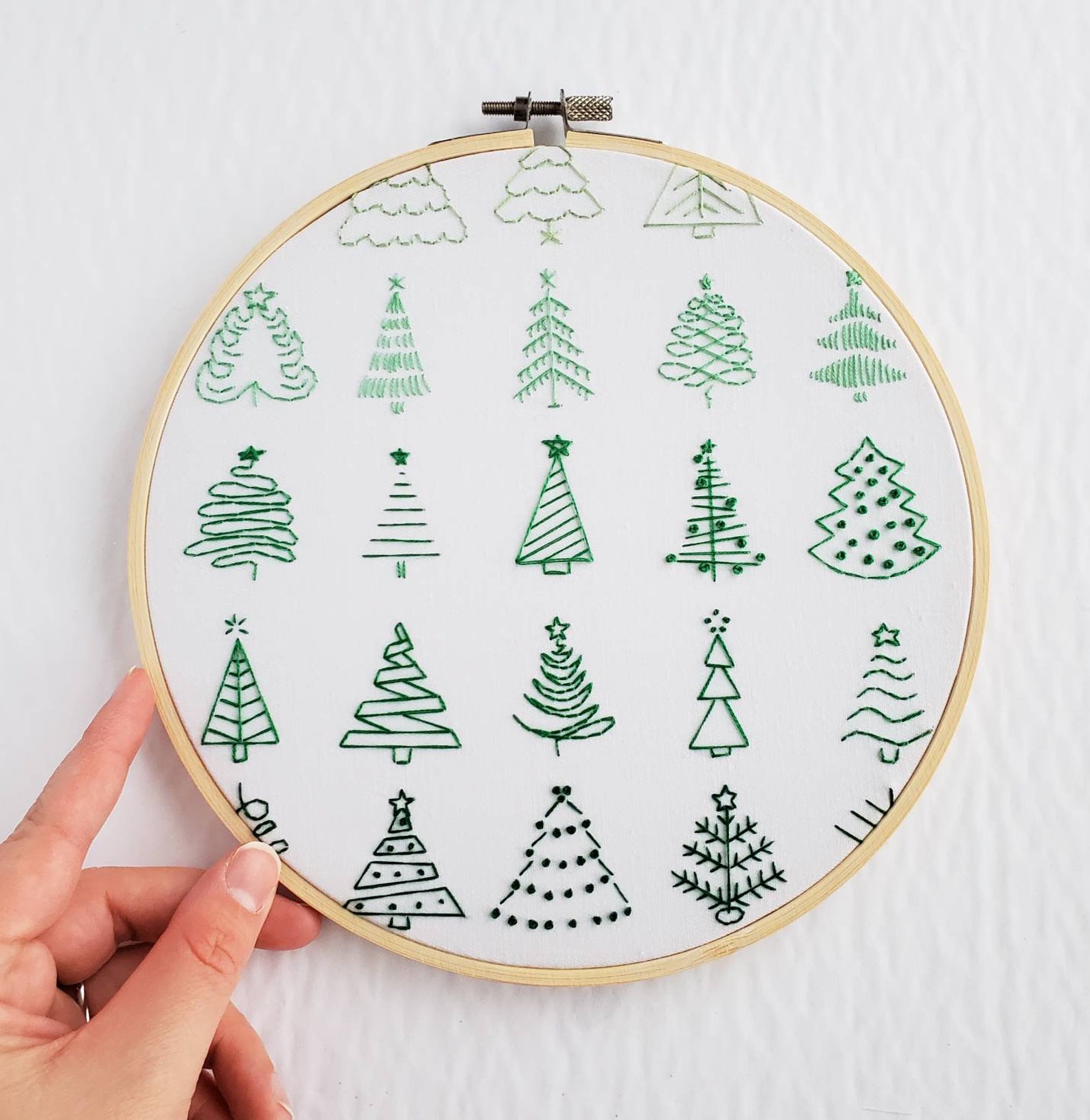 Christmas Tree Print - PDF Digital Download Embroidery Pattern & Guide ...