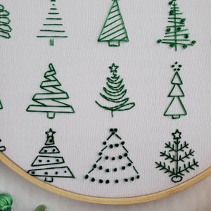 Christmas Tree Print Embroidery Pattern & Guide - PDF Digital Download ...