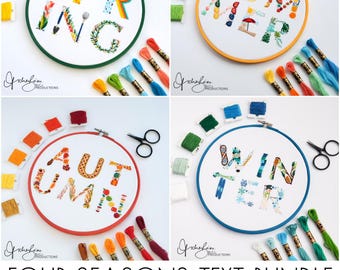 Four Seasons Text BUNDLE - PDF Digital Download Embroidery Pattern & Guide Bundle