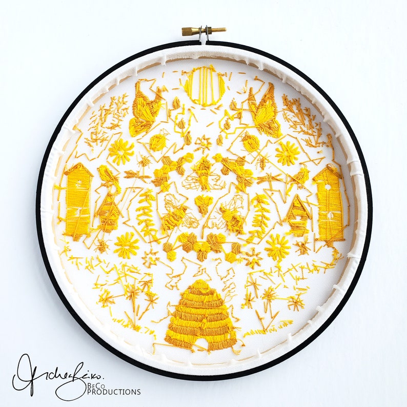 MAY Monthly Monochromatic Folk Art Inspired Series Embroidery Pattern & Guide DIY Digital Download, PDF Pattern BeCoProductions image 6