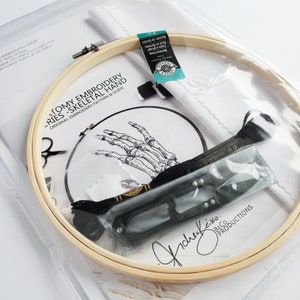 Skeletal Hand Embroidery Series DIY Stitch KIT Beginner Friendly, Pattern, Guide, Supplies, DIY Embroidery, Anatomy Art BeCoProductions image 3