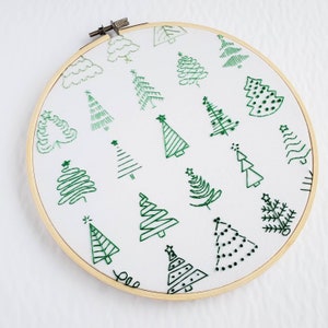 Christmas Tree Print - PDF Digital Download Embroidery Pattern & Guide ...