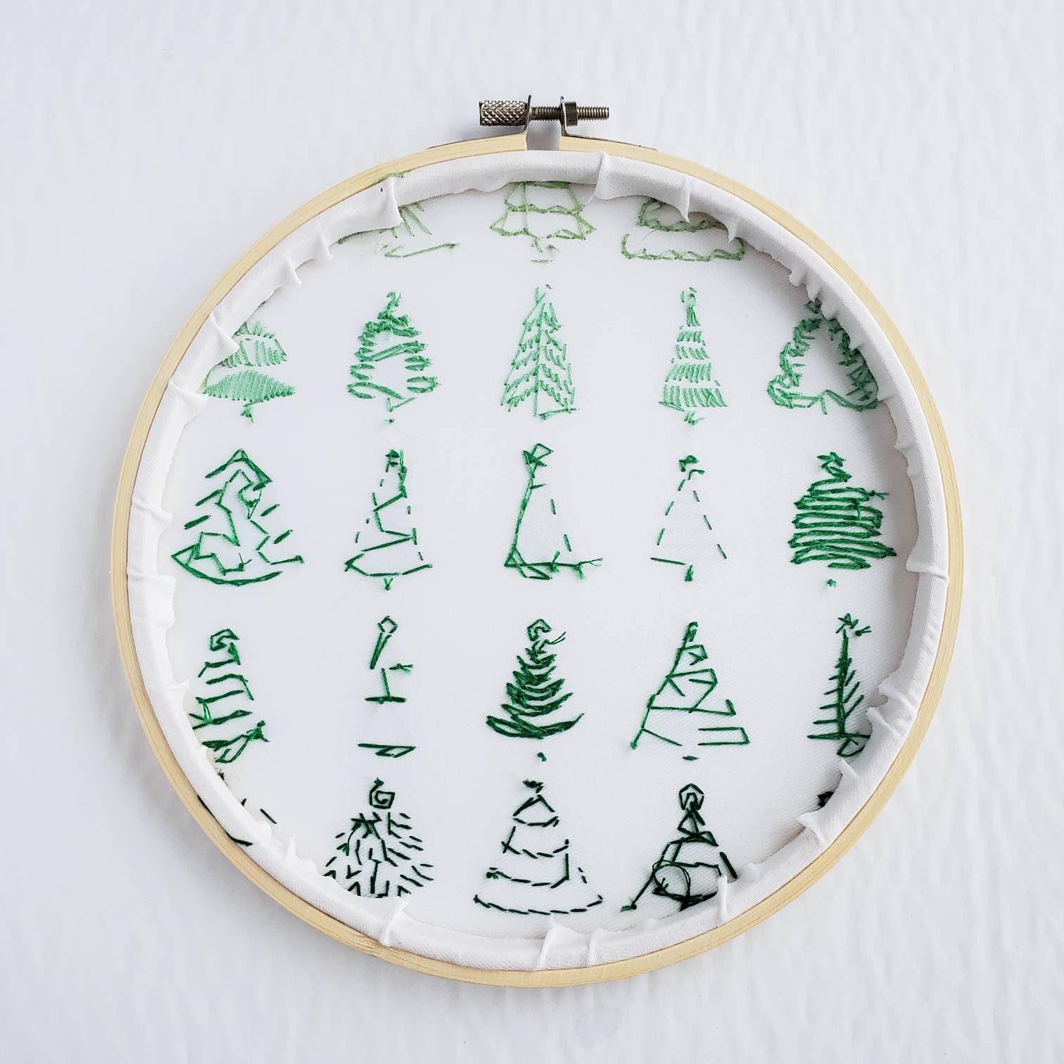 Christmas Tree Print - PDF Digital Download Embroidery Pattern & Guide ...