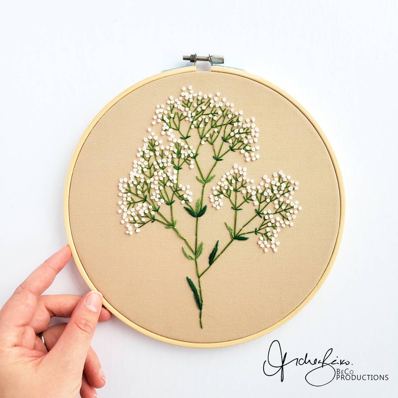 Baby'sbreath Floral Embroidery Pattern and Guide DIY Etsy