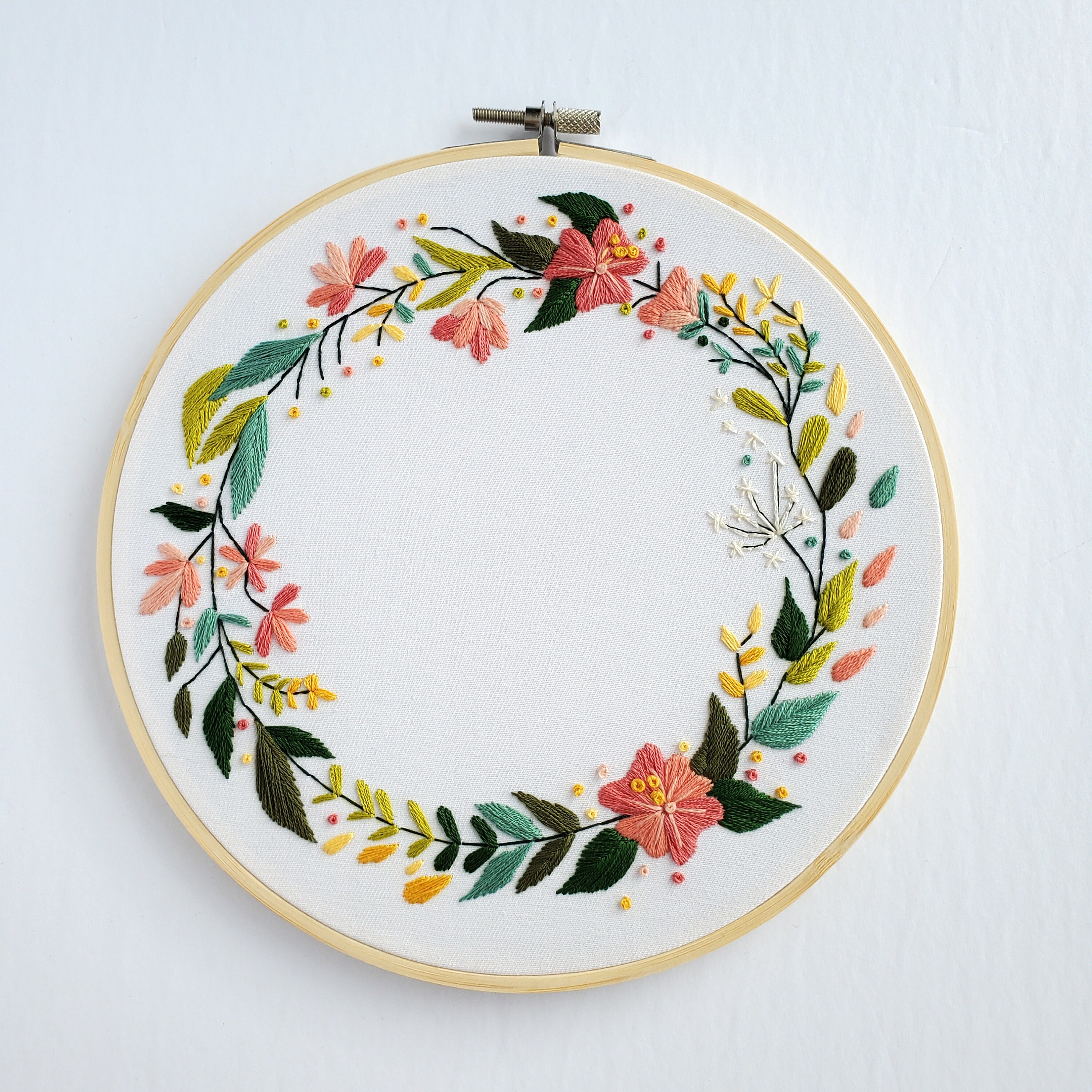 Floral Wreath #02 - PDF Digital Download Embroidery Pattern & Guide - Etsy