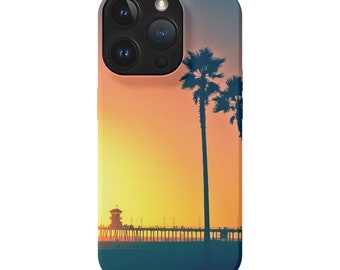 Beach Scene Sunset Huntington Beach Pier Silhouette Phone 15 Case