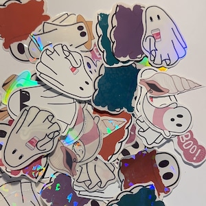 Ghost Stickers | Cool ghost stickers | Cute Ghost stickers |  Spooky Stickers | notebook stickers | worlds cuties sticker
