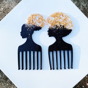 Black girl magic hair pick and comb, Afro girl hair pick and comb, natural hair