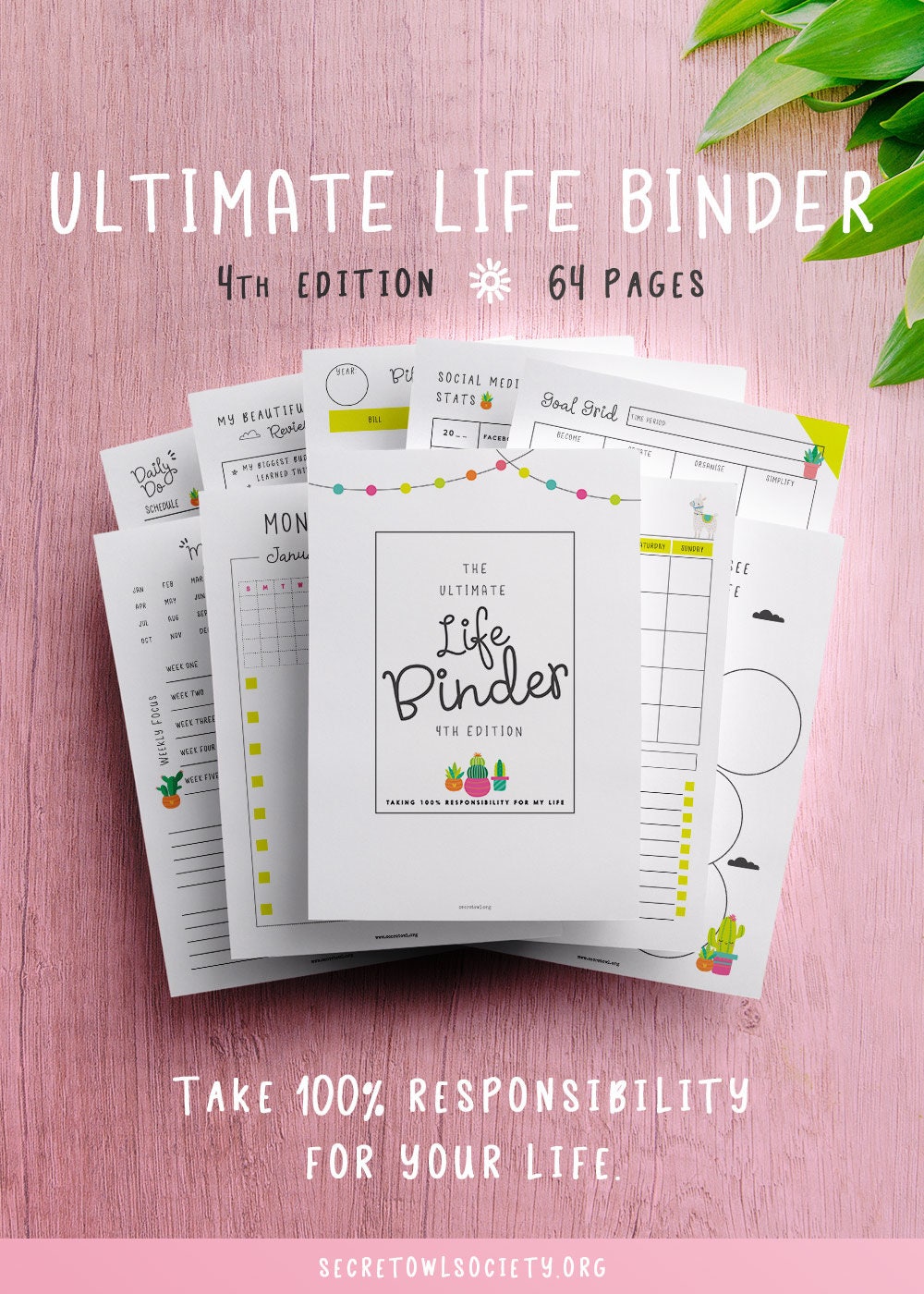 Ultimate Life Binder™ - Cactus and Llama Edition, US Letter, A4, A5