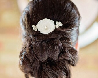 Bethany Floral & Diamante Bridal Comb