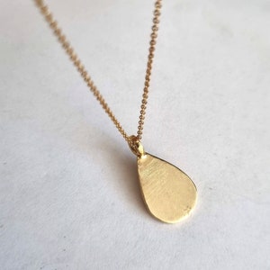 Gold teardrop necklace, Geometric silver necklace, Pendant necklace, Minimalist gold necklace, Romantic jewelry women, Long silver necklace