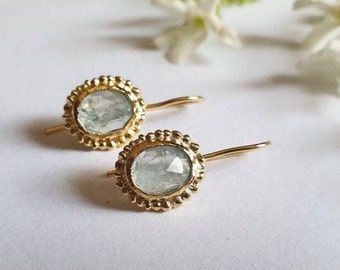 Aquamarine earrings, March birthstone earrings