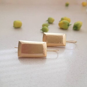 Pendientes rectangulares, pendientes geométricos grandes, pendientes de declaración de oro, pendientes colgantes de oro, pendientes rectangulares de oro, pendientes de novia de oro
