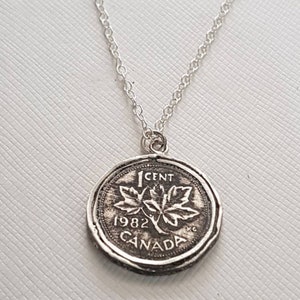 Canadian Coin necklace, Silver coin necklace, Old coin necklace, Silver pendant necklace, Coin Jewelry