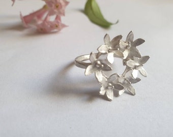 Flowers silver Ring, Flower crown ring, retro ring, floral ring, silver ring women, vintage style ring, bunch of flowers ring, vintage ring