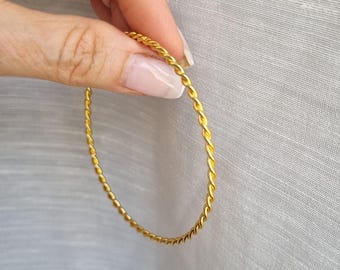 Stacking gold bangles 14k, bangle bracelet, women braided bracelet, twisted bracelet, braid hoop bracelet, gold bracelet bridesmaid vintage