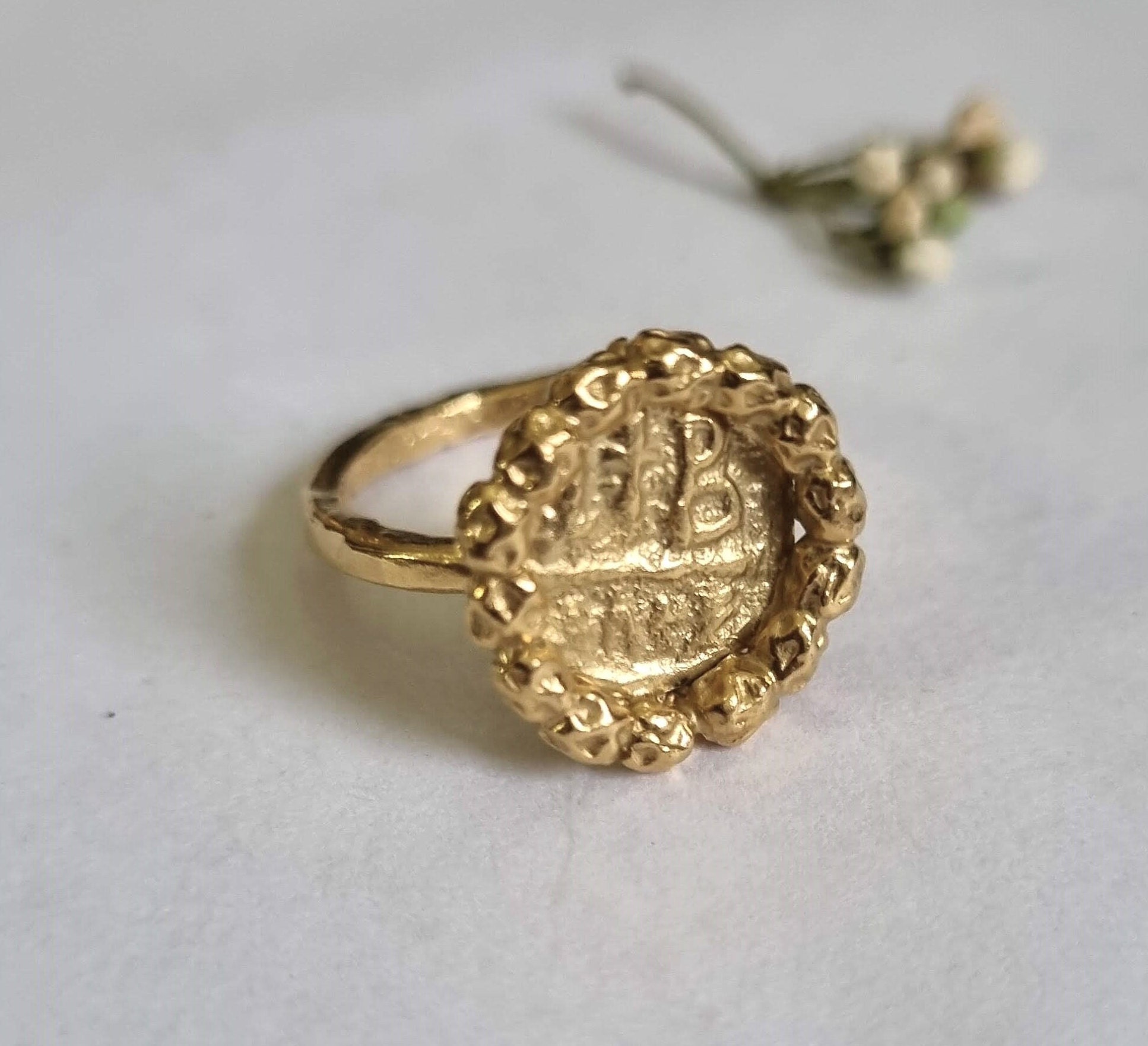 Gold Coin Ring, Antique Coin Ring, Old Coin Ring, Antique Ring, Roman ...