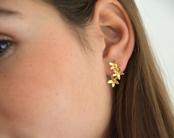 Solid Gold Earrings, 14k Gold Earrings, Ear Climbers, Ear Crawlers
