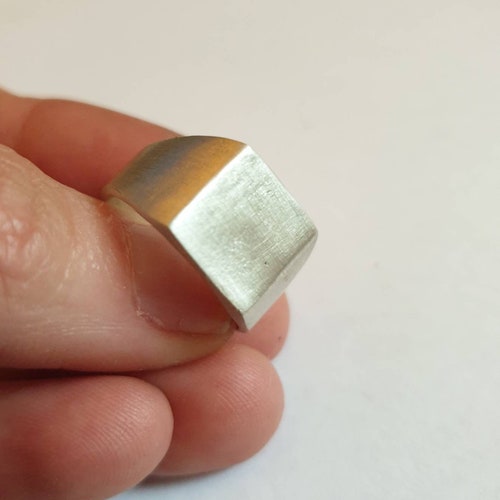 Brushed Silver Ring Etsy