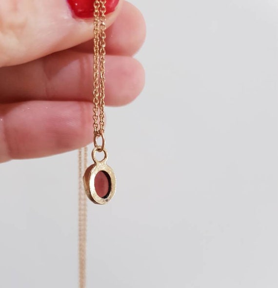 Garnet Necklace Gold Pendant Necklace Birthstone Necklace | Etsy