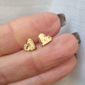 Heart Stud Earrings, 14k Gold earrings, Bat Mitzvah gift, Heart Earrings, Dainty Heart Earrings, Gold Heart Studs, Minimalist Heart Earrings