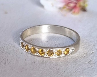 Citrine ring, Silver Citrine ring, November Birthstone ring, November Birthday mom, Silver Engagement ring, Stacking Ring, Stackable rings