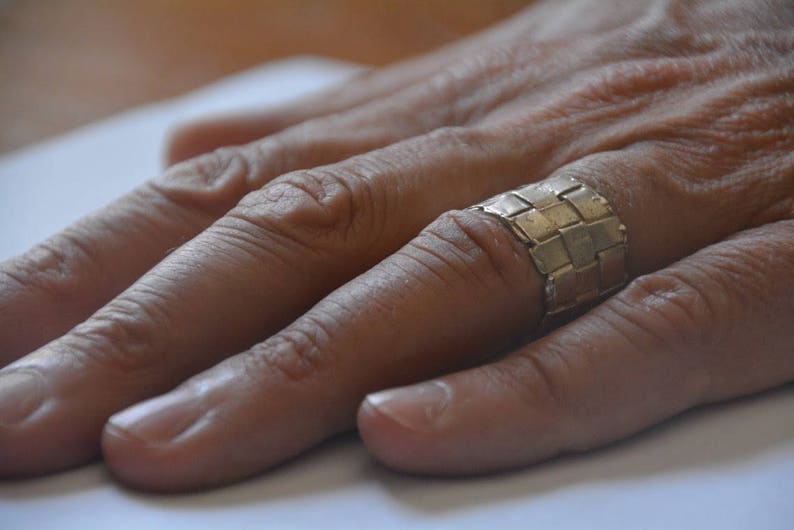 sterling silver ring men wide band ring Wedding band man silver wedding ring rustic silver band man wedding rings