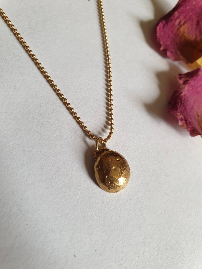 Gold pendant necklace, gold nugget pendant necklace, 14k gold necklace, minimalist simple necklace, everyday necklace, gold necklace 14k gold filled