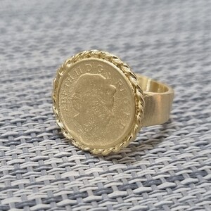 Solid Gold Coin Ring, Antique Style Ring, Romantic Jewelry for Women ...