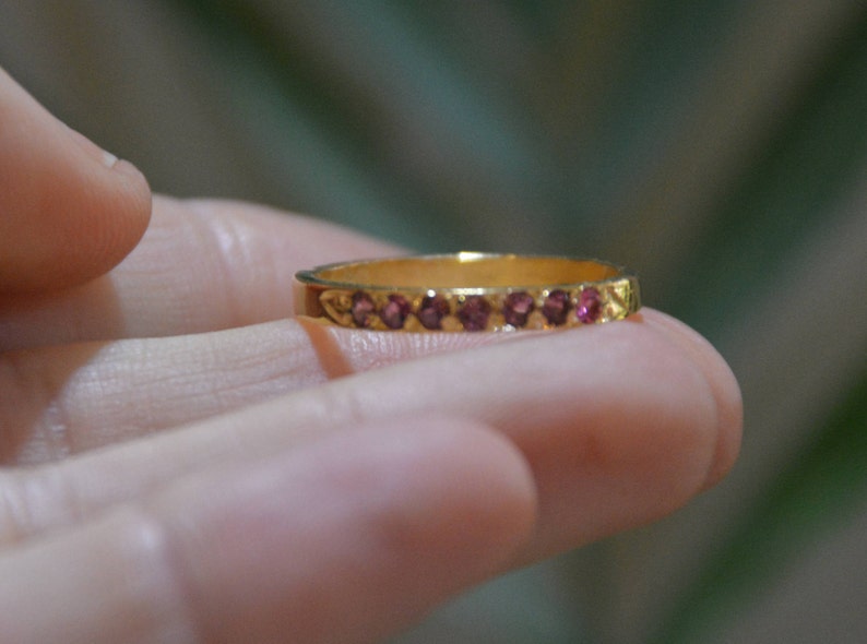 gemstone ring October birthday jewelry half eternity ring Tourmaline ring October birthstone ring stacking rings pink tourmaline ring