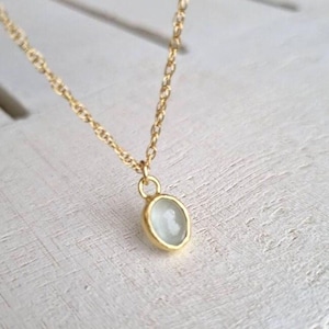 14k Gold Aquamarine necklace, gold pendant necklace, March birthstone necklace mom, 14k gold necklace, Layering necklace, Gemstone necklace