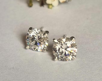 Cubic zirconia studs, Gold stud earrings, Dainty silver studs, Gemstone studs, Minimalist earrings, Elegant CZ earrings, Classic, Small stud