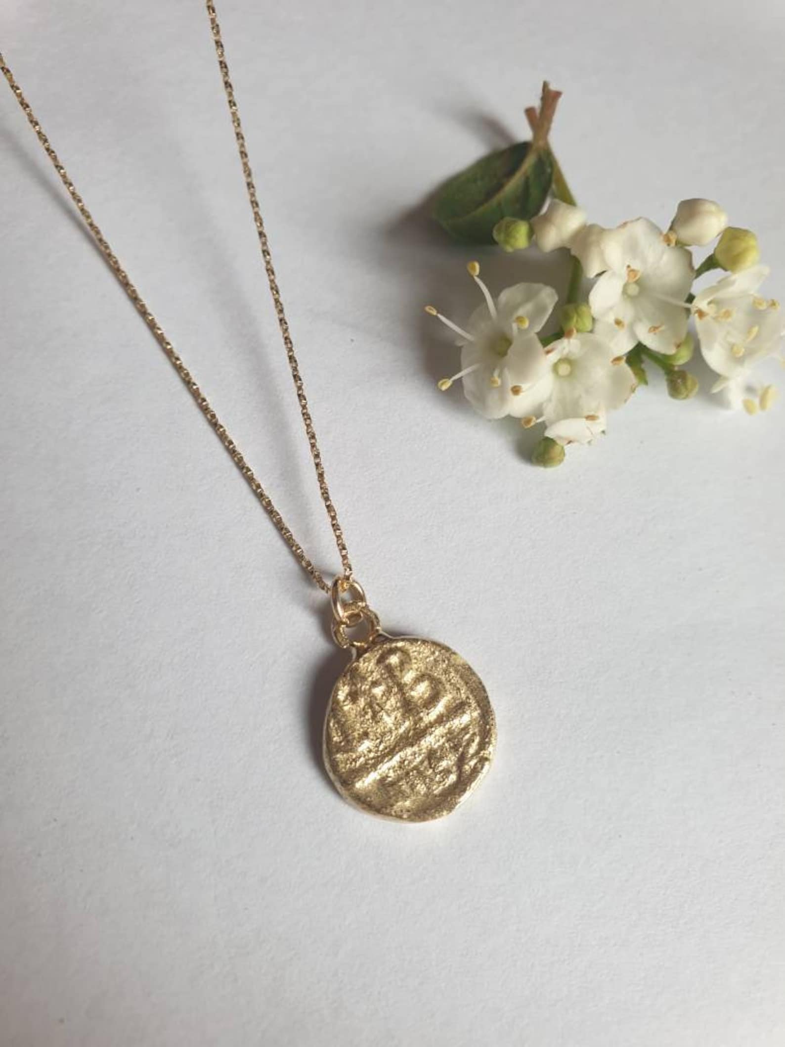 Antique Coin Pendant Necklace 14k Gold Necklace Gold Coin Etsy