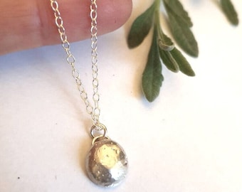 Silber Anhänger Halskette, Silber Nugget Anhänger Halskette, Sterling Silber Halskette, minimalistische einfache Halskette, alltägliche Halskette, zart